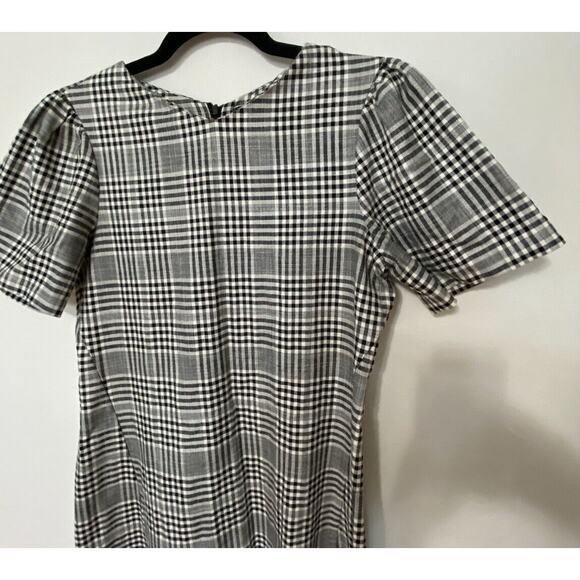 Zara Cute Gingham Plaid Shift Dress Short Sleeve Small Black and White Small - Picture 5 of 10